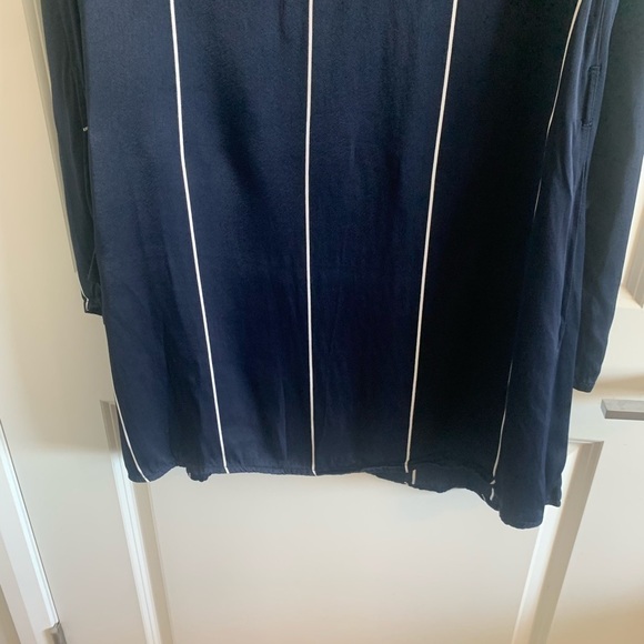 Faithfull the Brand Blue Striped Mini Dress Slip Satin V-back Size 4 - Picture 7 of 14